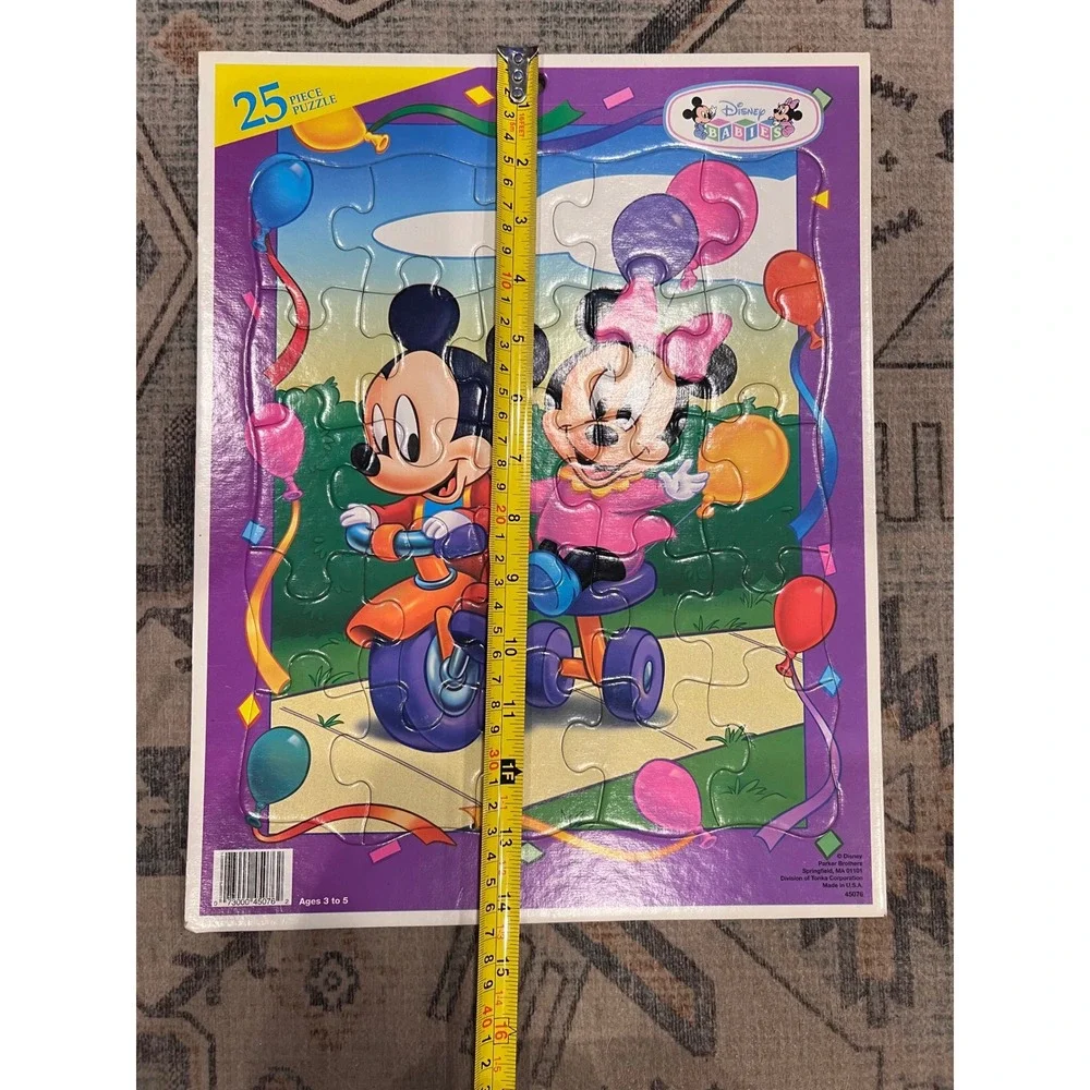 Vintage Disney Babies Large Frame-Tray Puzzle Mickey Minnie Mouse 1990s Complete